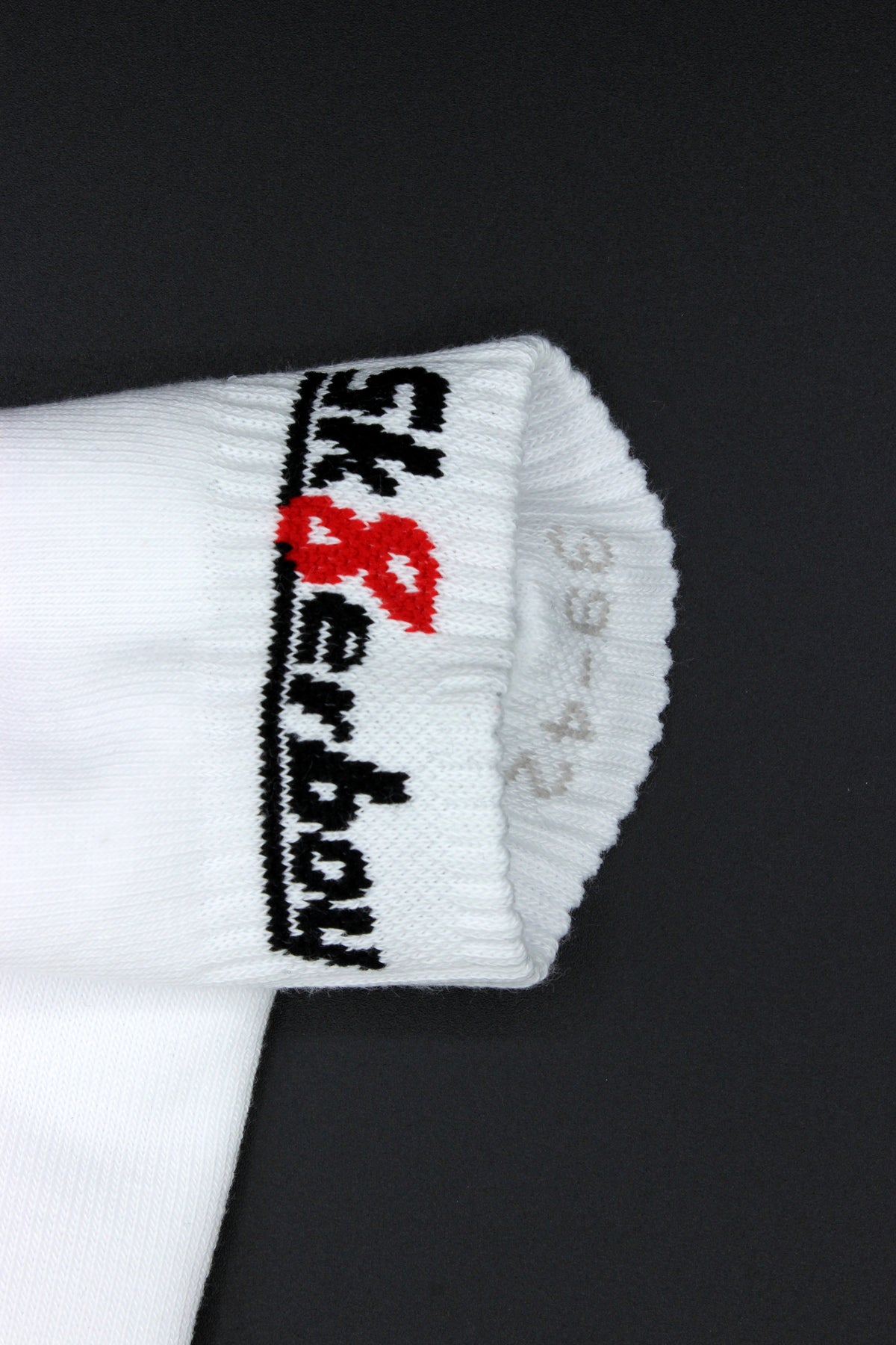 white sk8erboy quarter socks detail view