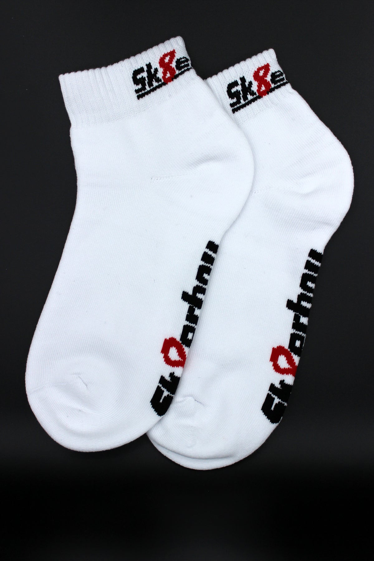 white sk8erboy quarter socks, detail view