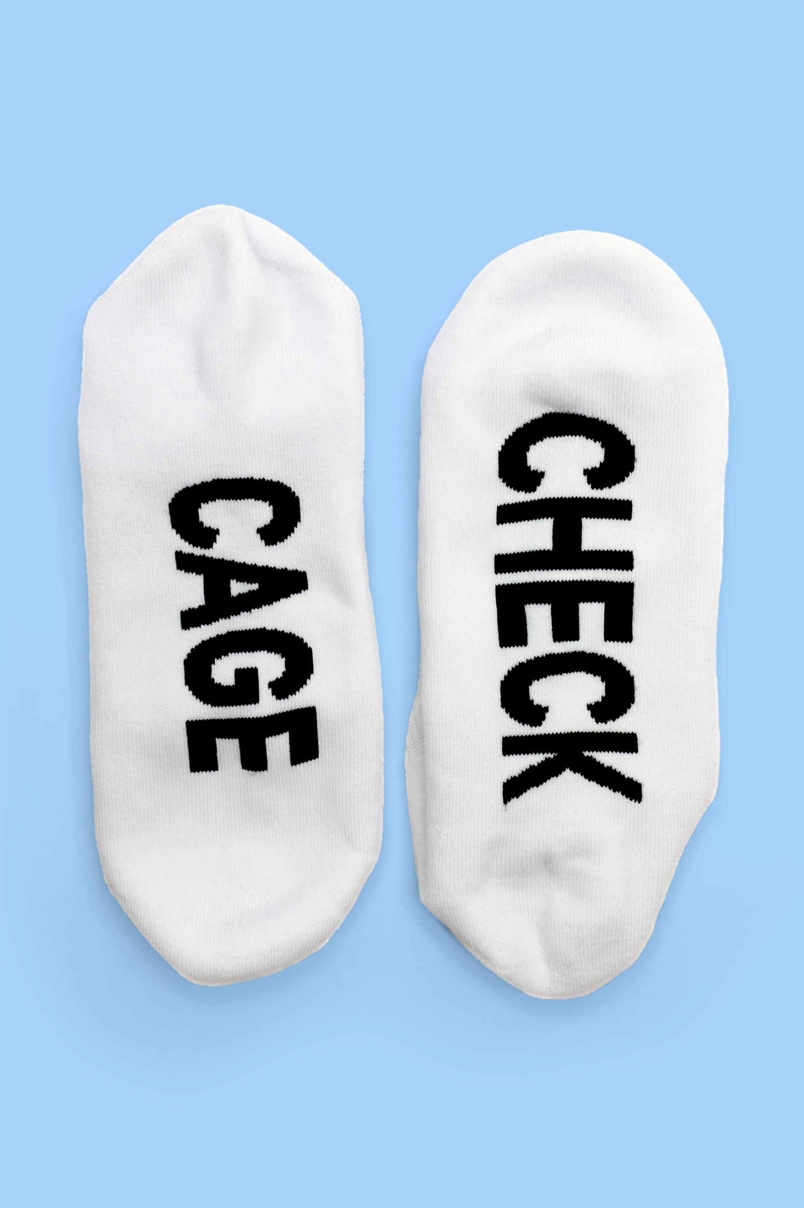 KINK3D® X Sk8erboy® LOCK3D Socks mit CAGE und CHECK Schriftzügen auf den Sohlen